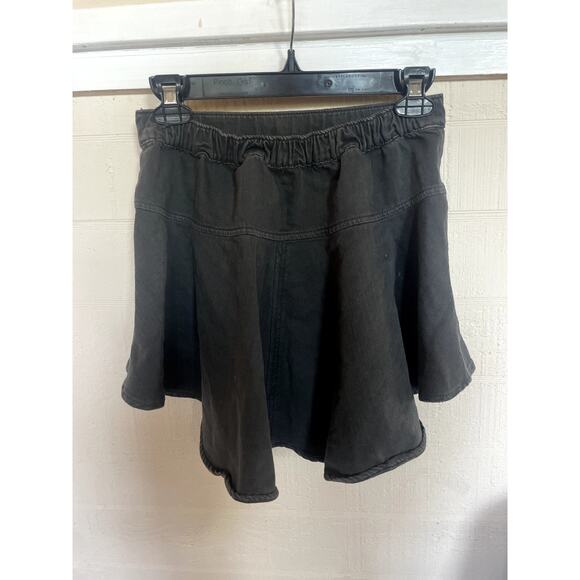 AERIE Denim Mini Skirt in Washed Black Size XS Gray Jean GRUNGE ACADEMIA - Picture 3 of 5